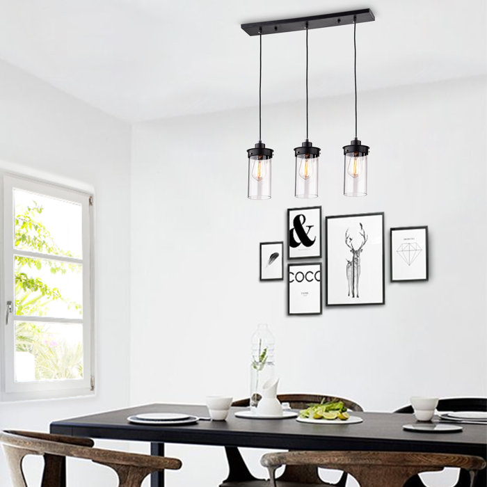 Brayden Studio® Grasston 3 Light Kitchen Island Cylinder Pendant